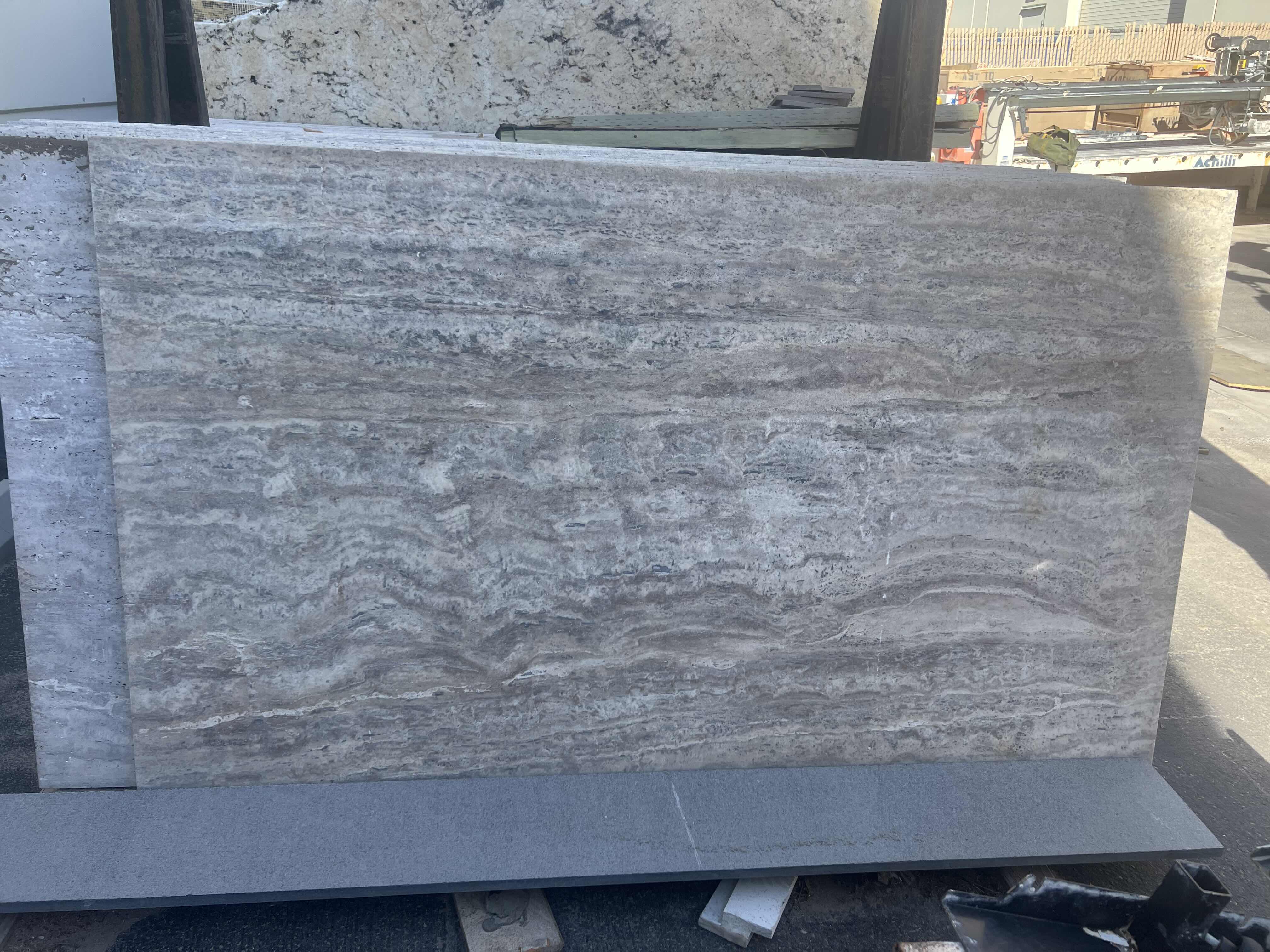 Photo 2 of SILVER TRAVERTINE VEIN CUT EXTERIOR SLAB (72” x 42”)