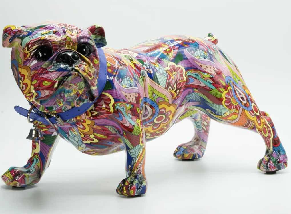 Photo 1 of BRANI COLORFUL RESIN STANDING BULLDOG 15” x 17” H8”