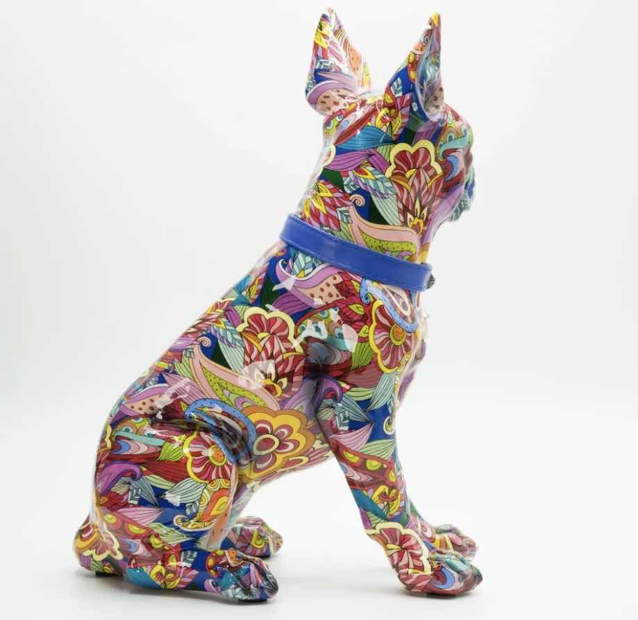 Photo 3 of BRANI COLORFUL RESIN BOSTON TERRIER DOG  9” x 6”  13”