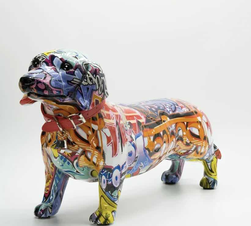 Photo 1 of BRANI COLORFUL RESIN DACHSHUND DOG 18” x 5” x 9”