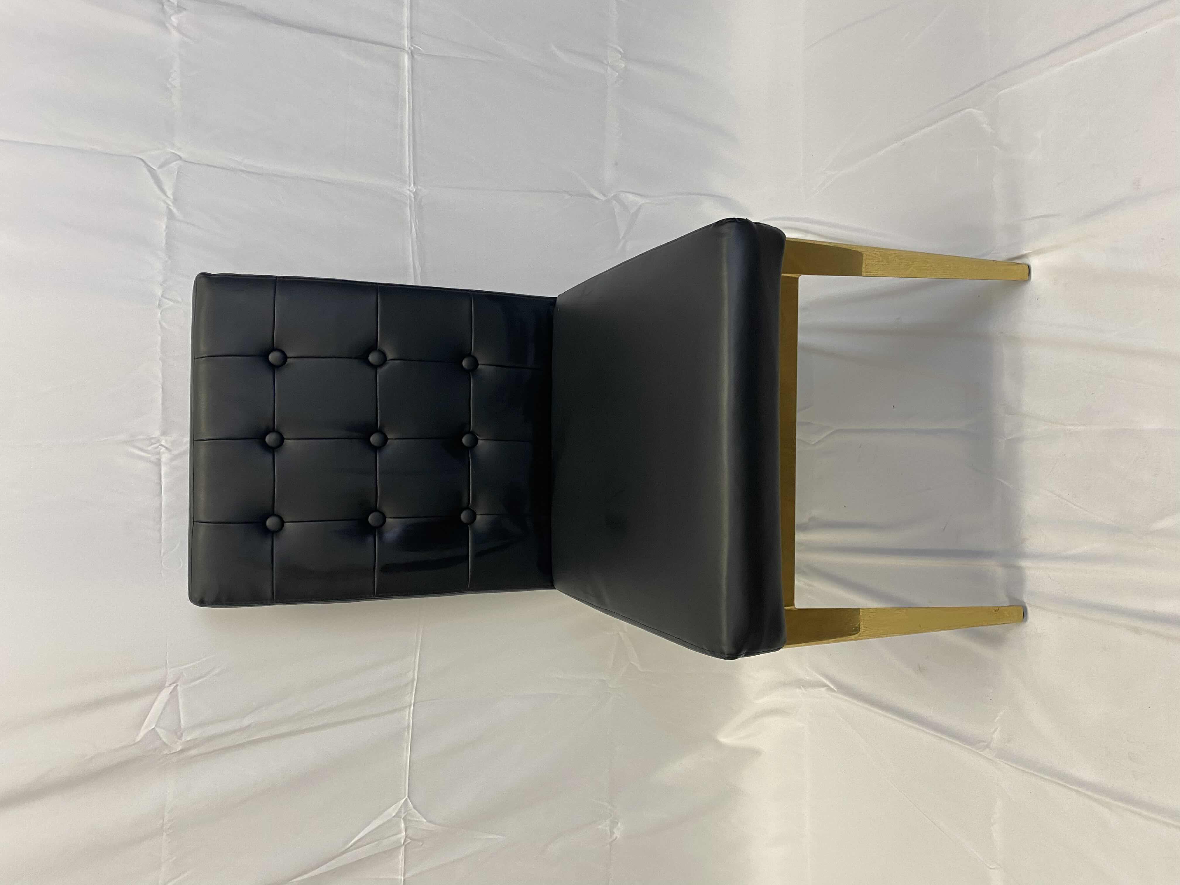 Photo 1 of VILLAGE CASA BLACK SIDE CHAIR W GOLD FINISH LEGS