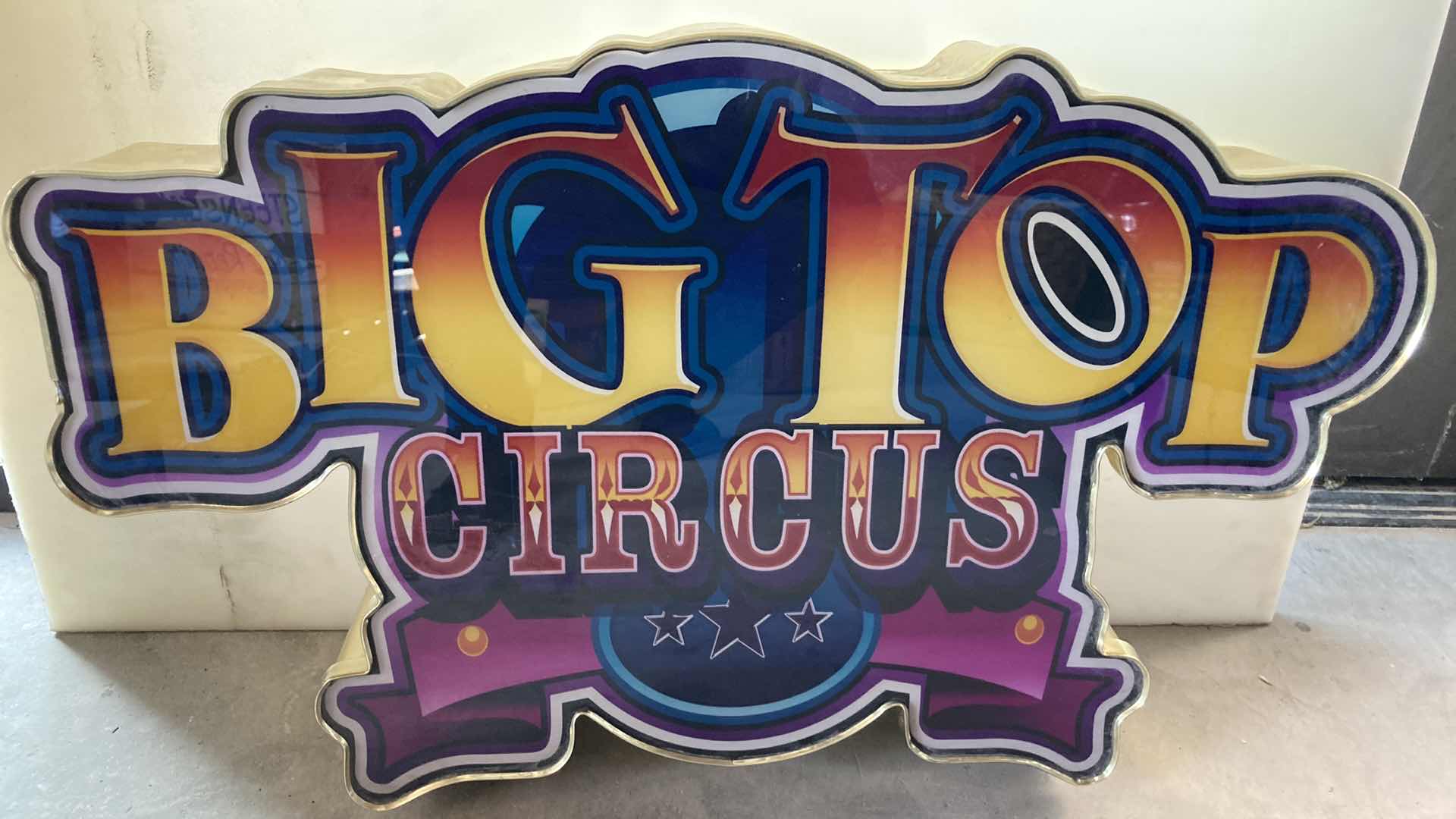 Photo 1 of BIG TOP CIRCUS SIGN 27.5in X 4.5in H 16.75in