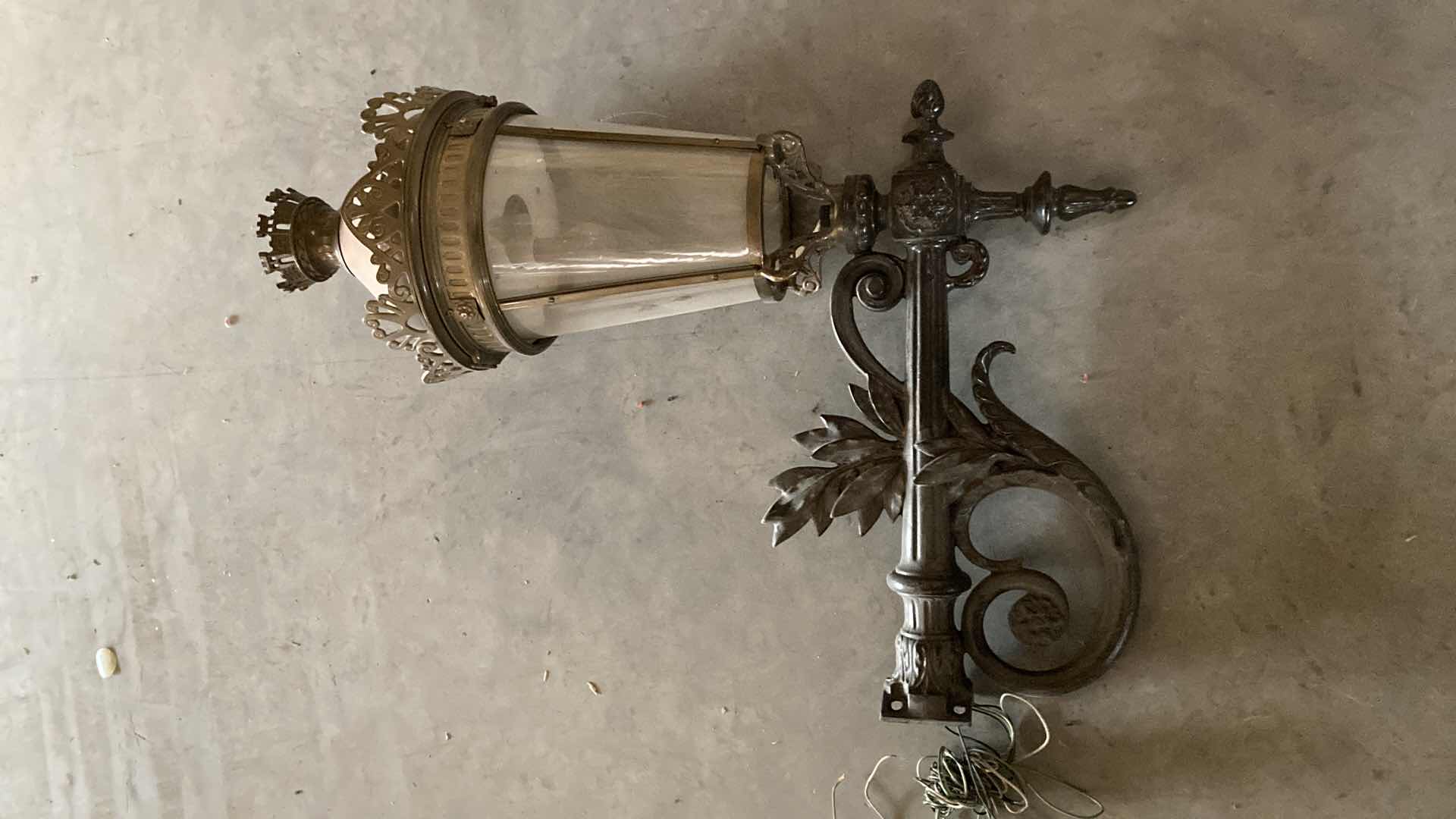 Photo 1 of EARLY CENTURY STYLE WROUGHT IRON SCONCE 29in X 16in H 42in