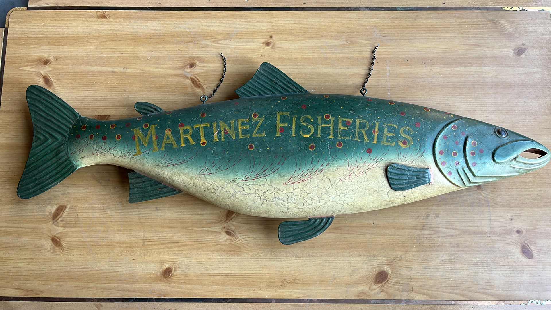 Photo 3 of VINTAGE METAL FISH WALL HANGING 43.5” X 16”