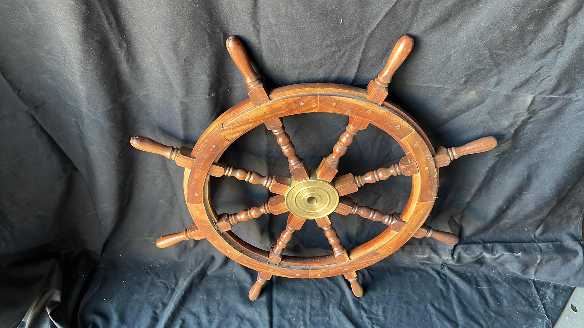 Photo 4 of VINTAGE WOODEN SHIP WHEEL 36.5”