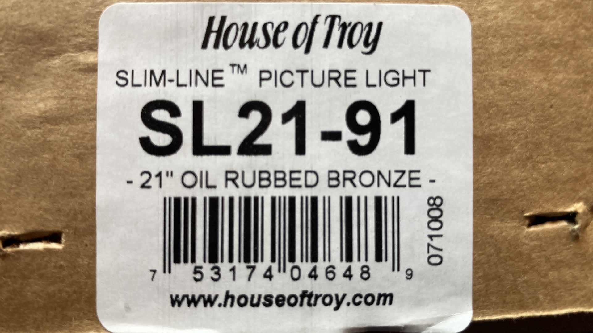 Photo 3 of NEW HOUSE OF TROY OIL RUBBED BRONZE 21” SLIME LINE PICTURE LIGHT