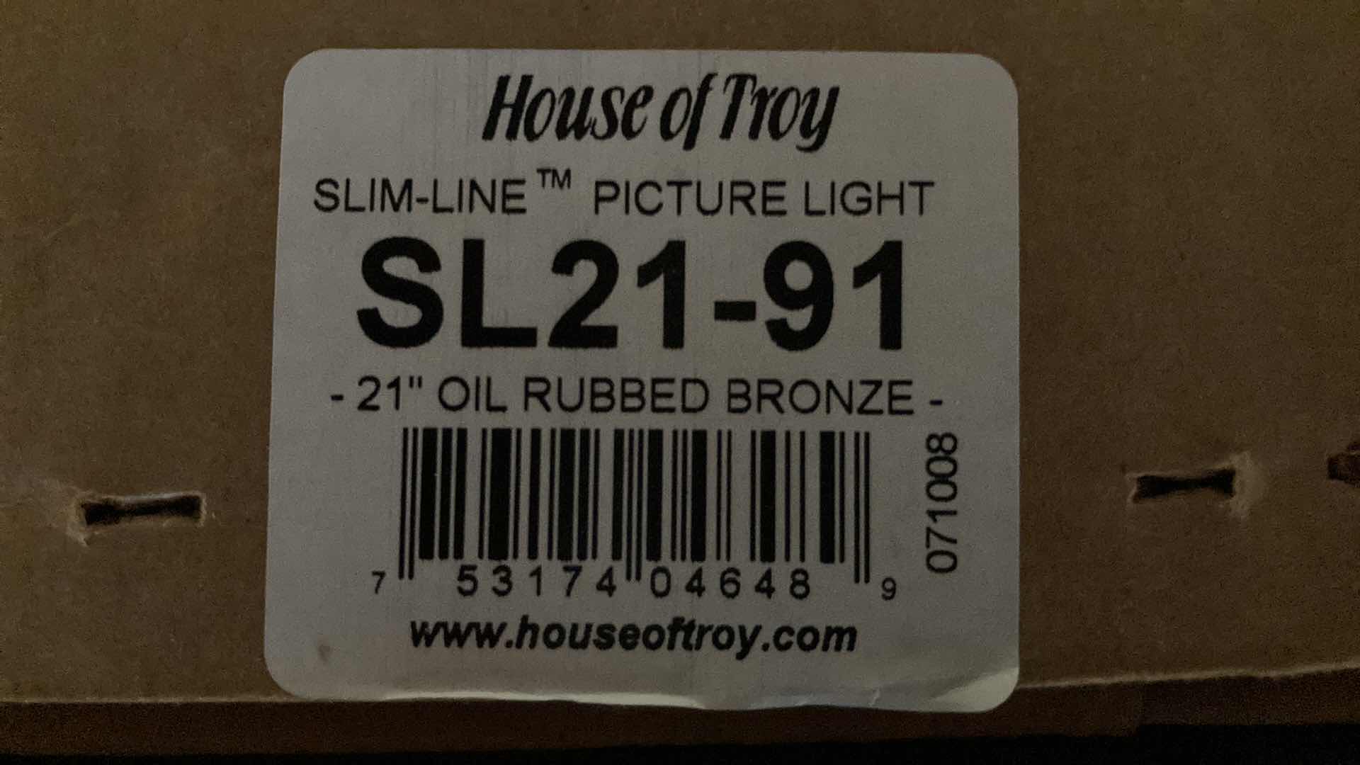 Photo 3 of HOUSE OF TROY OIL RUBBED BRONZE 21” SLIME LINE PICTURE LIGHT