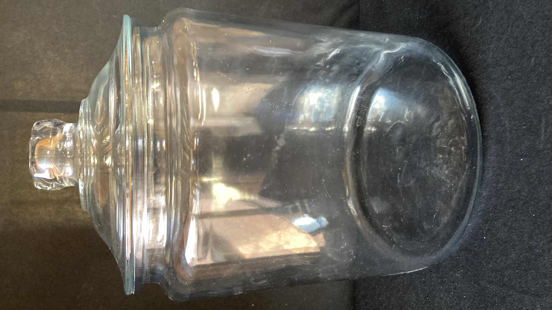Photo 1 of GLASS ROUND COOKIE JAR W LID 9” X 14”