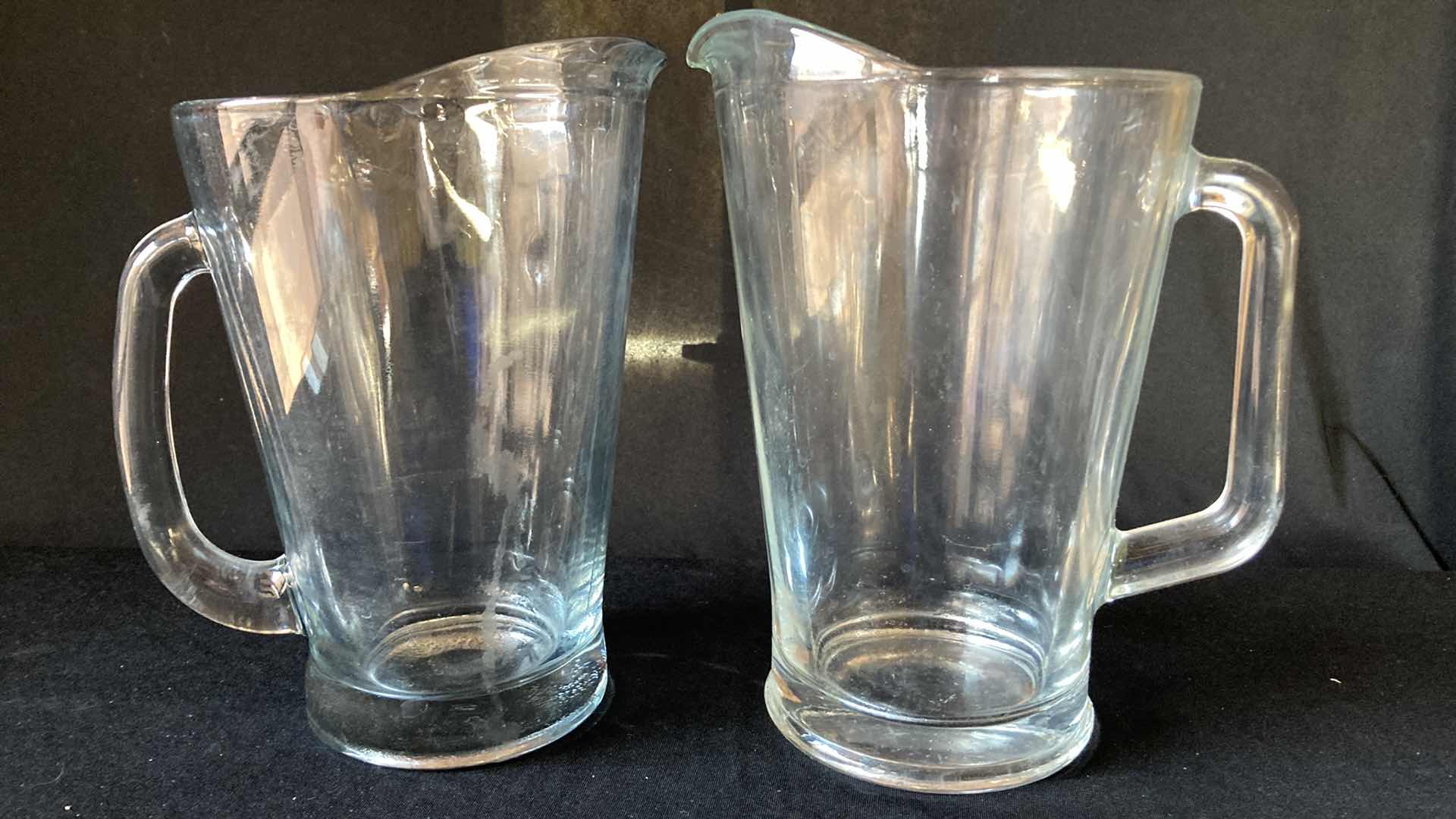 Photo 1 of CLEAR GLASS 9” BAR PITCHERS (2)