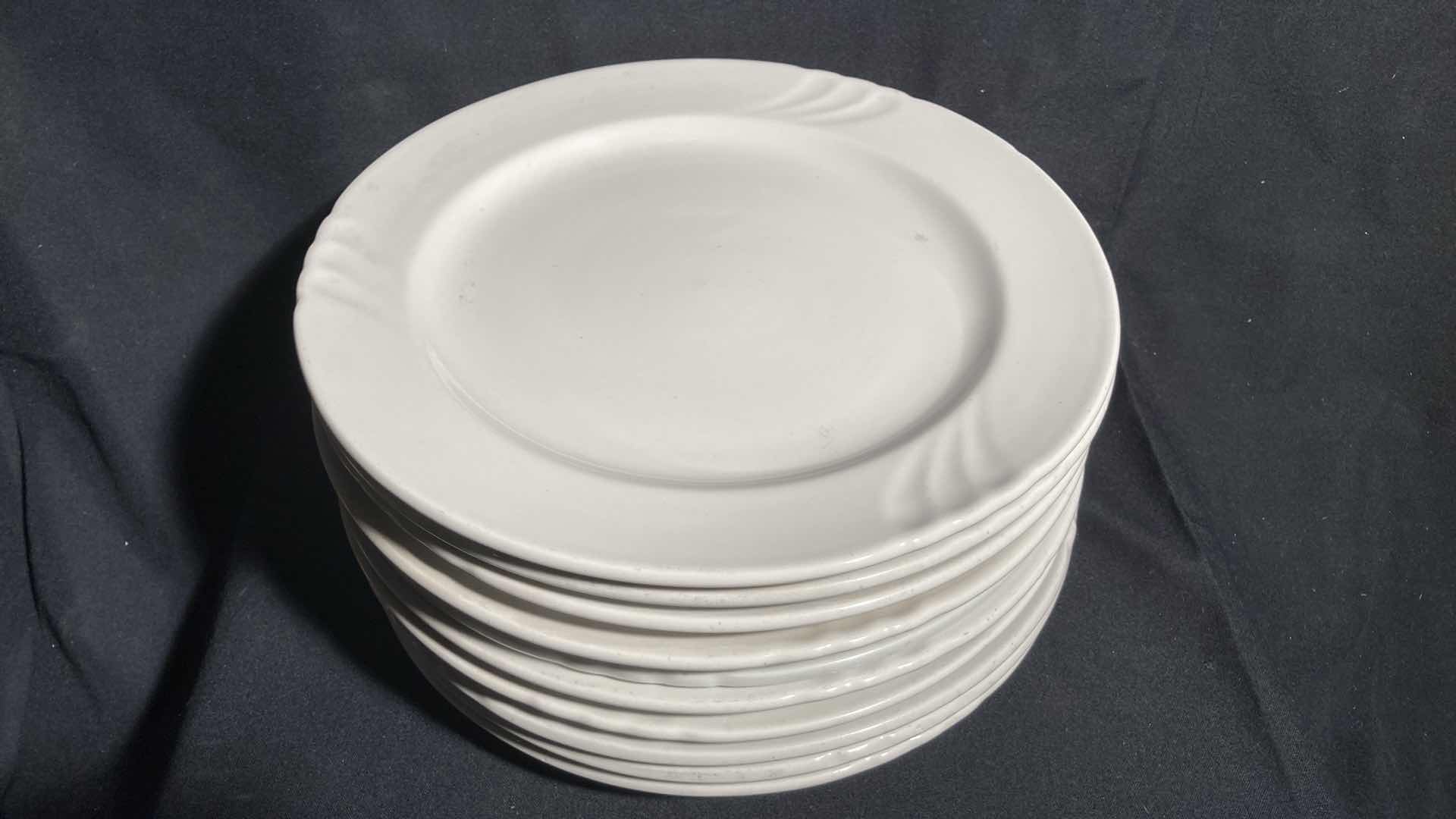 Photo 1 of BRIANA REGO FINE PORCELAIN 12” WHITE PLATE SET (10)