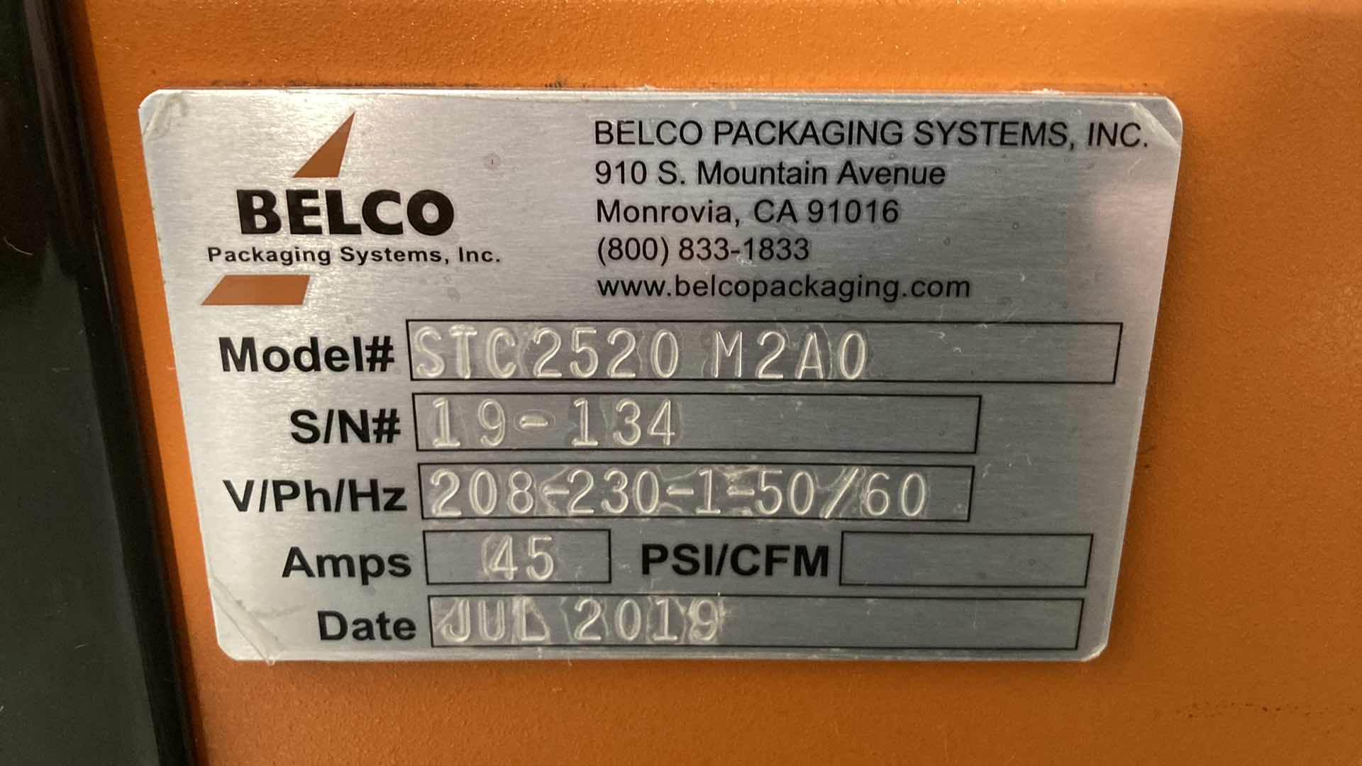 Photo 15 of BELCO PACKAGING SYSTEM MODEL STC2520M2A0