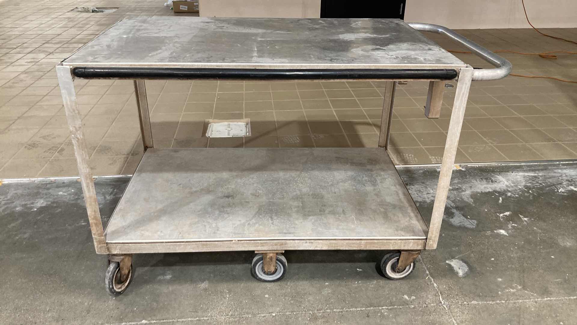 Photo 1 of STEEL UTILITY ROLLING CART 52” X 30” H 32”