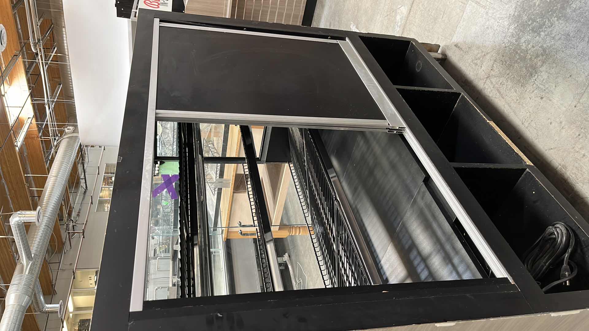 Photo 6 of MERCHANDIZER DISPLAY CASE W GLASS DOORS & LED POWER SUPPLY 44” X 58.5” H 56.25”