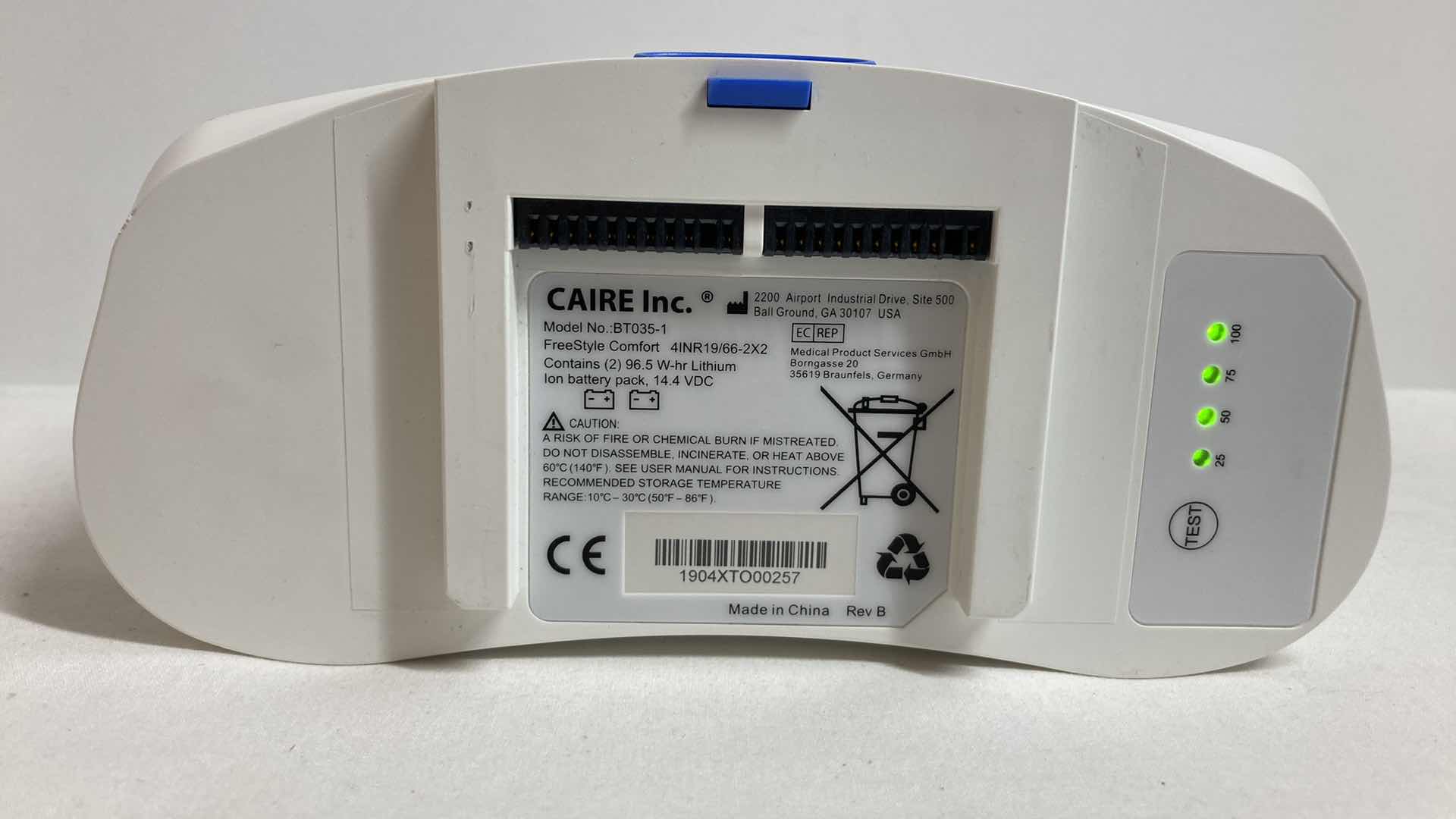 Photo 1 of CLAIRE INC FREESTYLE COMFORT PORTABLE 14.4VDC LI-ION BATTERY MODEL BT035-1