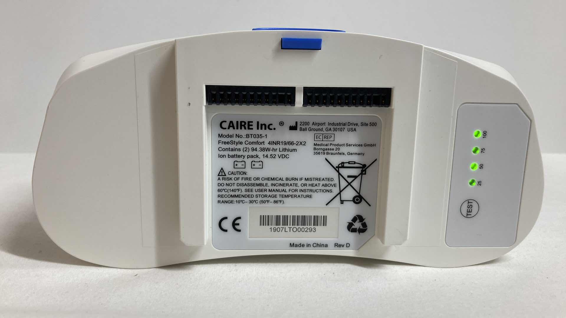 Photo 1 of CLAIRE INC FREESTYLE COMFORT PORTABLE 14.4VDC LI-ION BATTERY MODEL BT035-1