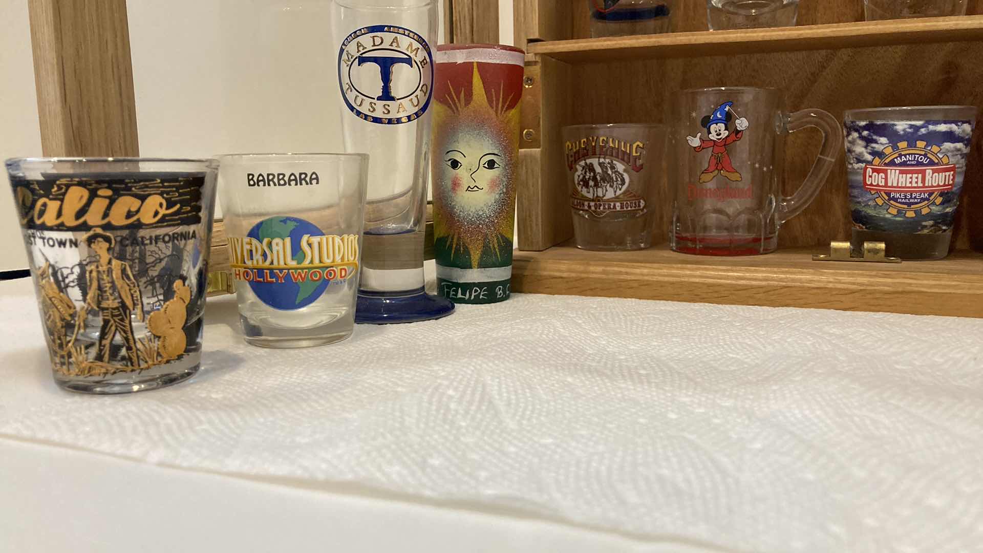 Photo 1 of SHOT GLASS COLLECTION W GLASS DOOR WOOD CABINET