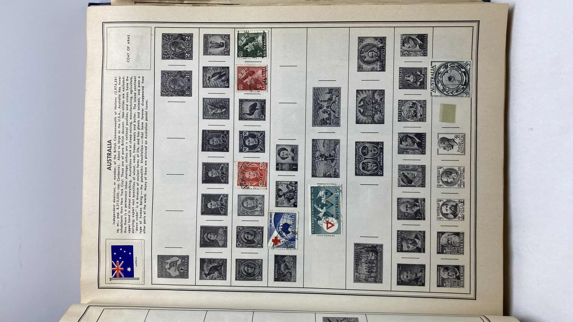 Photo 6 of THE AMBASSADOR ALBUM POSTAGE STAMPS OF THE WORLD BOOKLET PRINTED 1957 COPYRIGHT 1954 W VARIOUS STAMPS