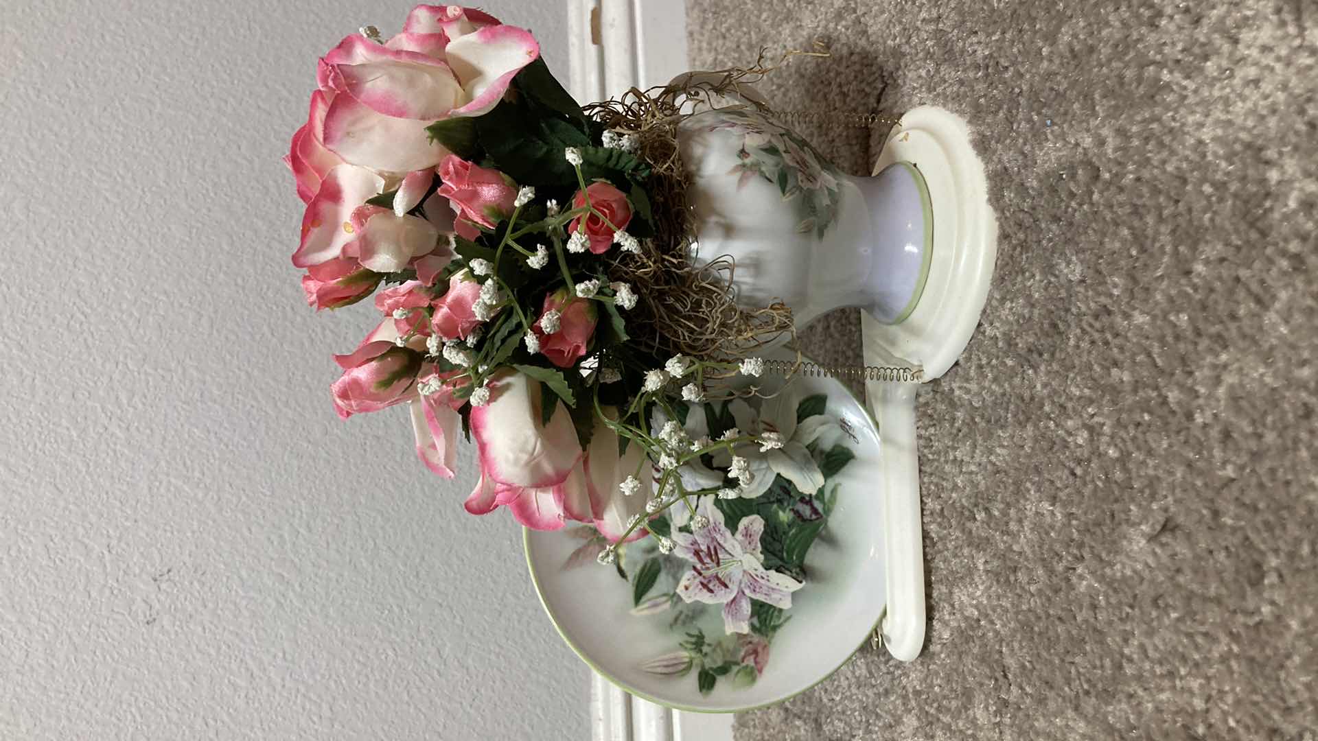 Photo 2 of FLORAL DECOR (2) W CANDLE & HOLDER H16”