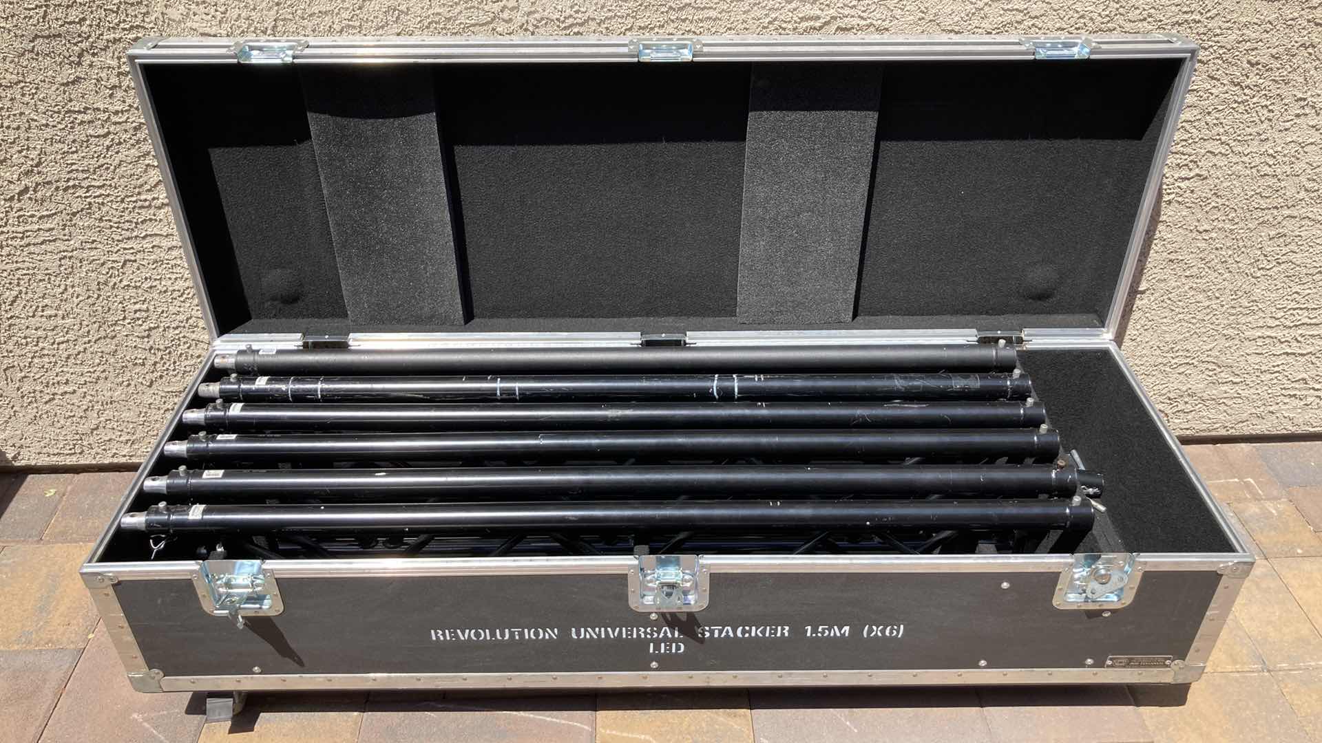 Photo 5 of ANVIL CASES STAGE CASE ON CASTERS W REVOLUTION UNIVERSAL STACKER KIT 71” X 23” H20”