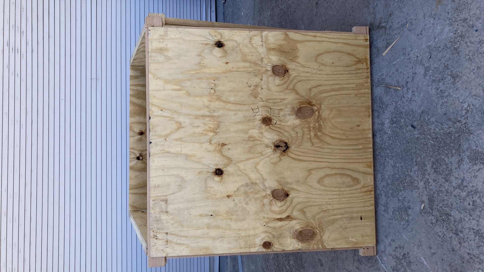 Photo 1 of WOOD CARGO SHIPPING CRATE W LID 51” X 52” H50”