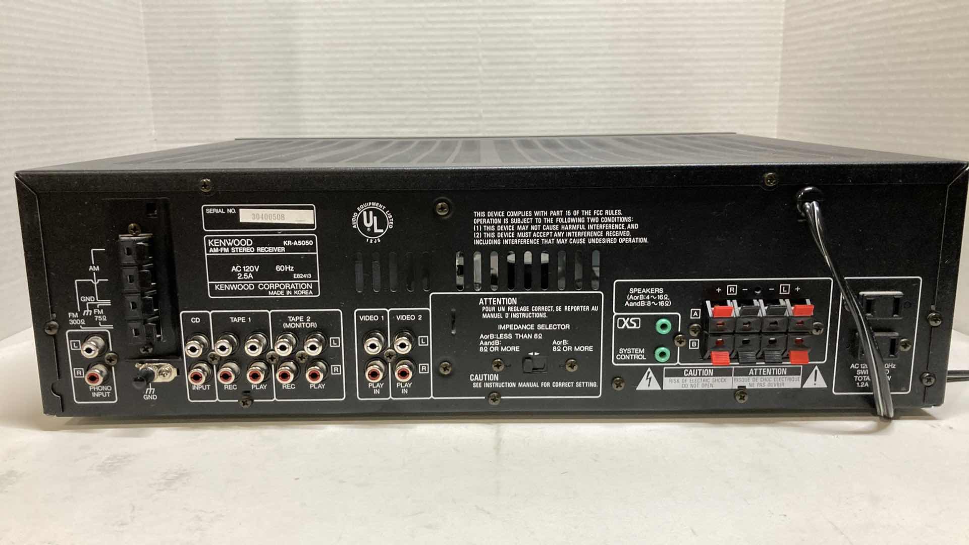 Photo 4 of KENWOOD AM-FM STEREO RECEIVER MODEL KR-A5050