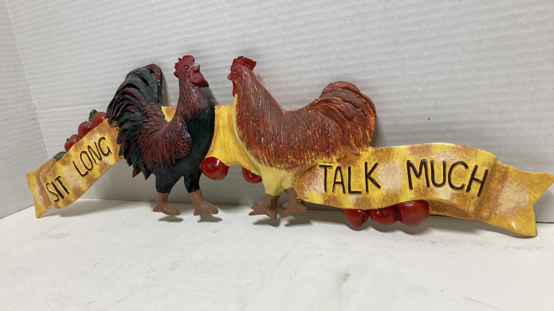 Photo 3 of ROOSTER SIT LONG TALK MUCH DECORATIVE RESIN SIGN 21” X 7”
