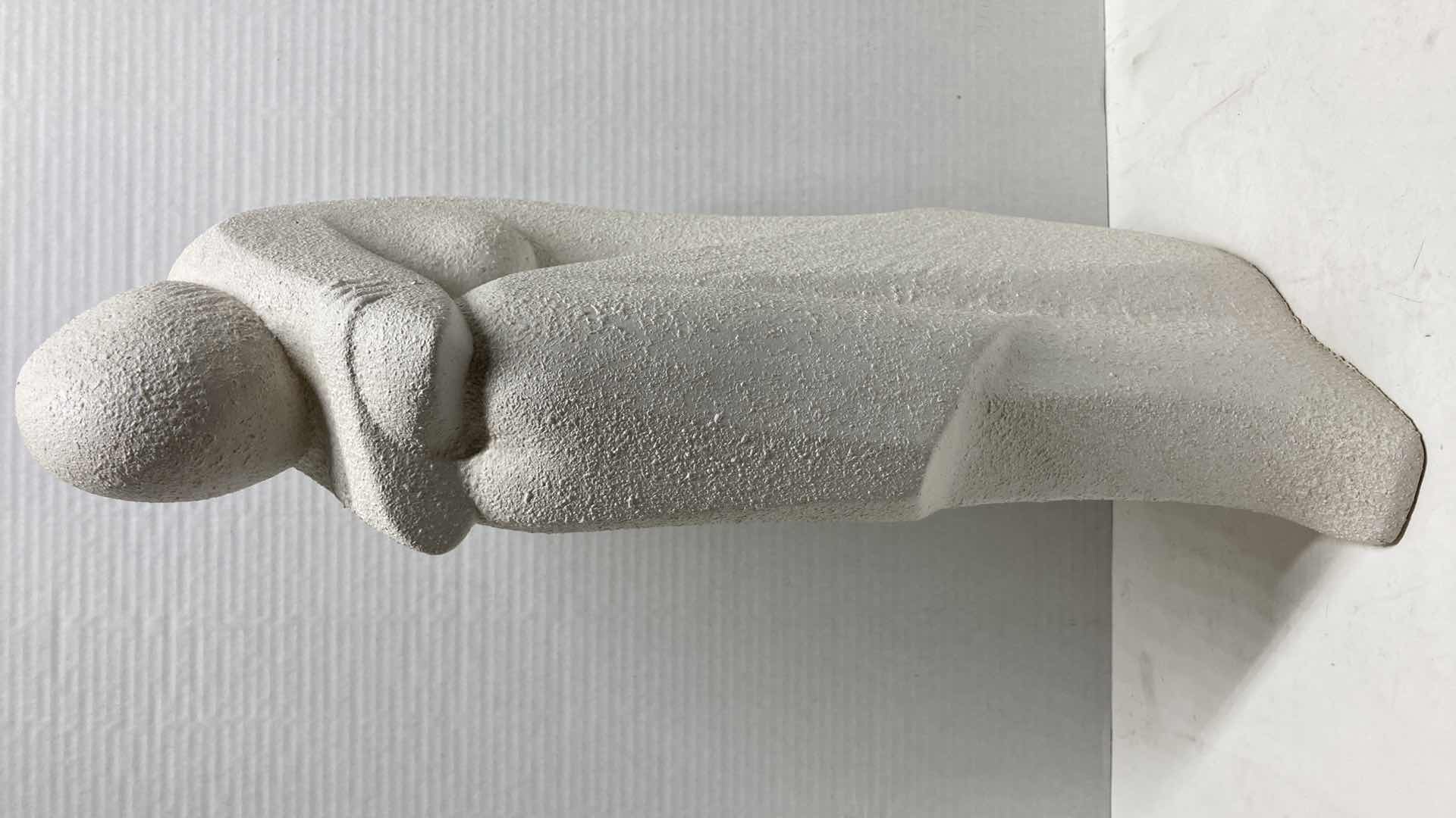 Photo 5 of WOMAN HUDDLED PLASTERED STYLE SCULPTURE 9” X 3.5” H18.5”