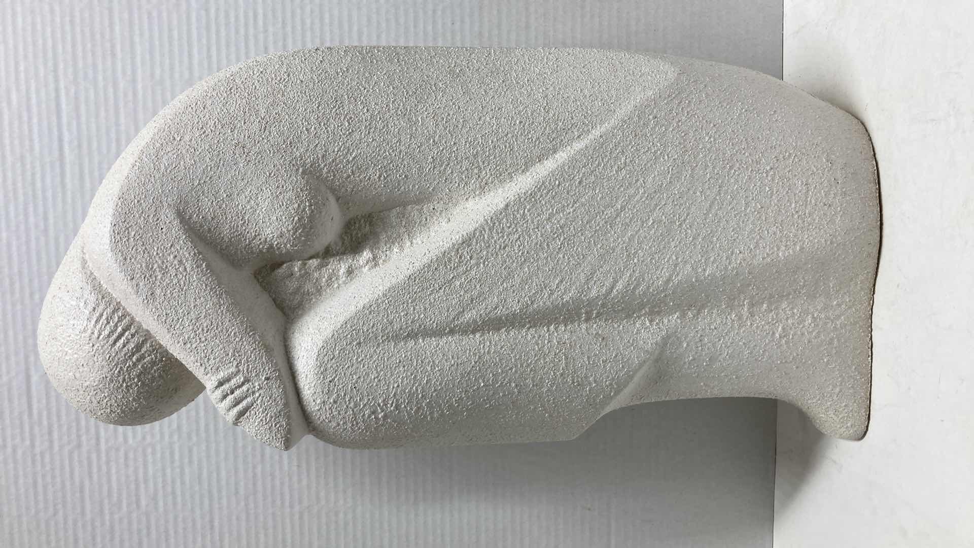 Photo 4 of WOMAN HUDDLED PLASTERED STYLE SCULPTURE 9” X 3.5” H18.5”