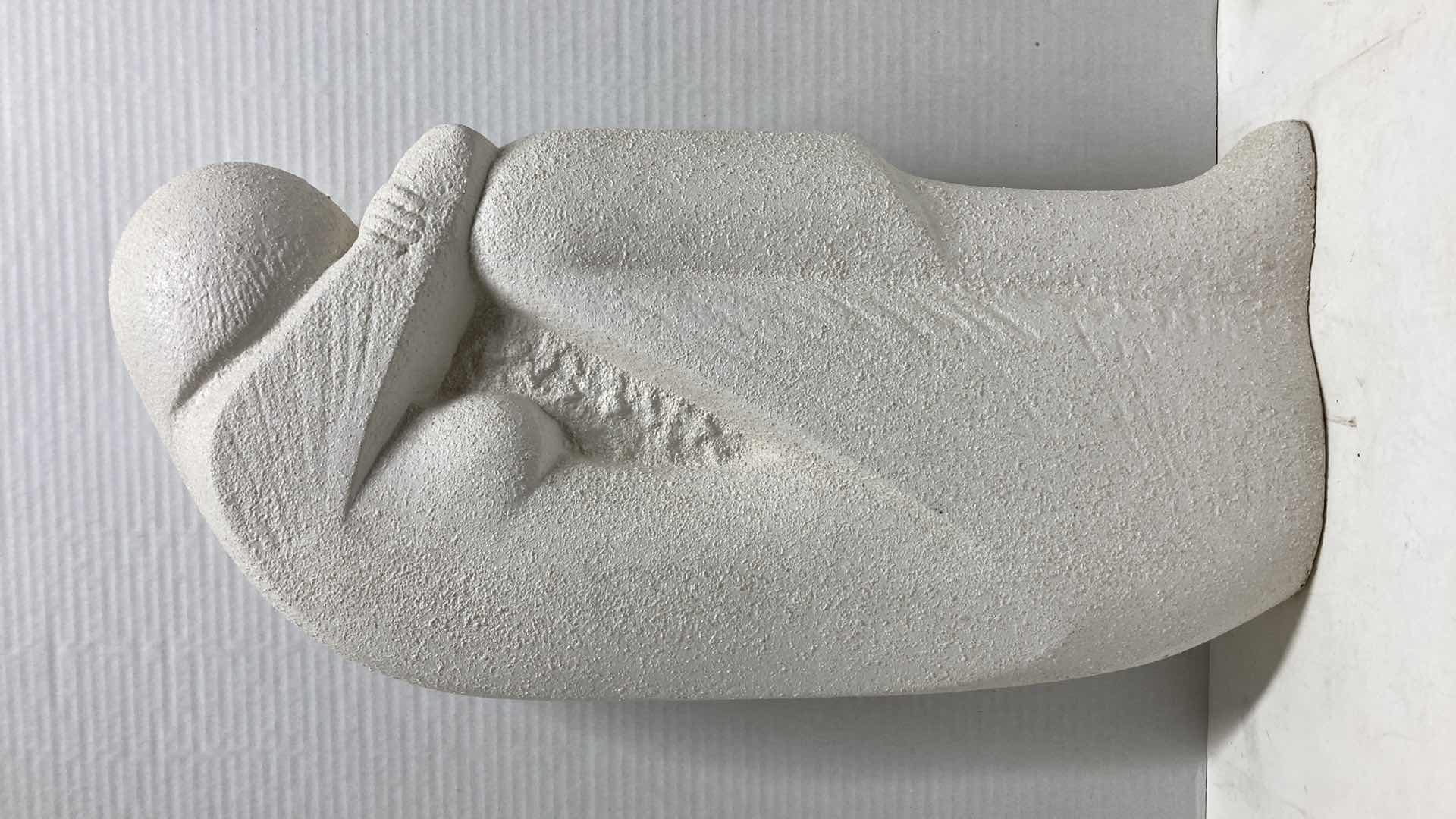 Photo 1 of WOMAN HUDDLED PLASTERED STYLE SCULPTURE 9” X 3.5” H18.5”