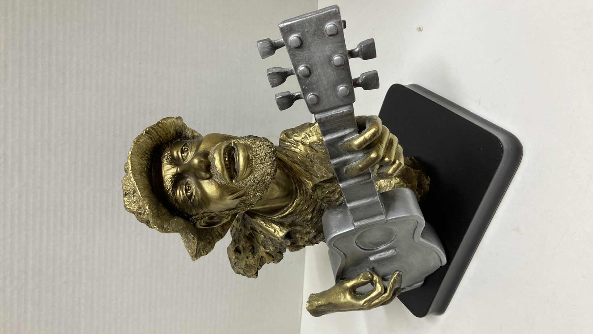 Photo 1 of BLUES GUITARIST SCULPTURE BRASS FINISH ON WOOD BASE 11.5” X 6” H11”