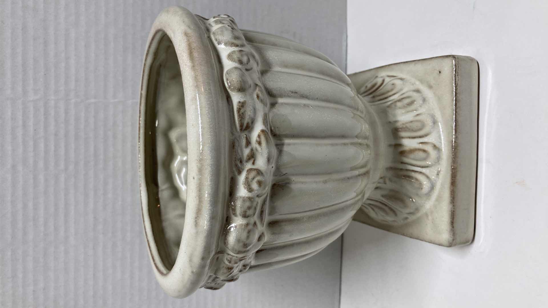 Photo 1 of ROMAN STYLE CERAMIC PLANTER 6.5” X 7.5”