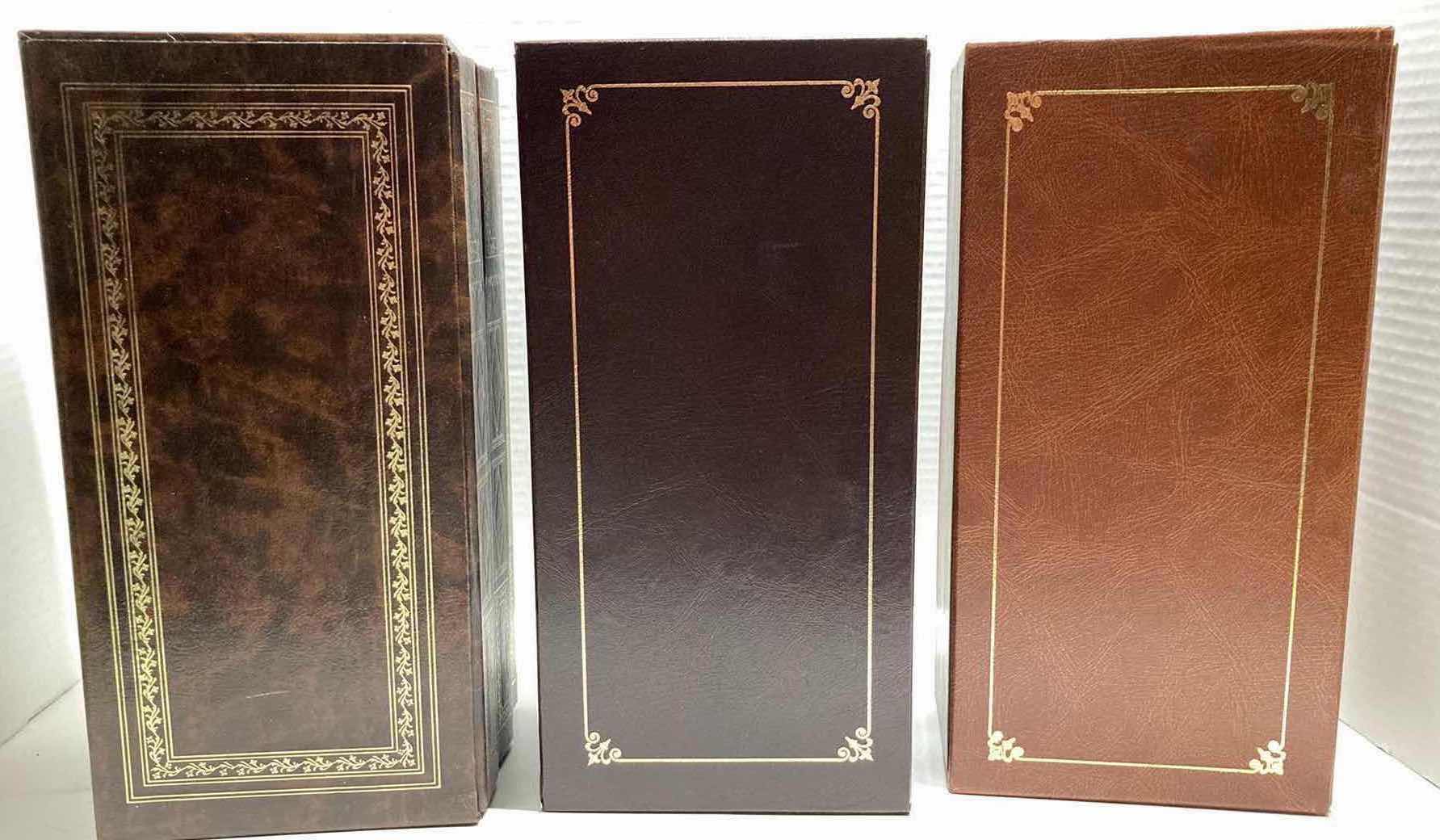 Photo 2 of EARLY-CENTURY STYLE LEATHER BACK PHOTO ALBUM SETS (3) 4.5” X 6” H12”