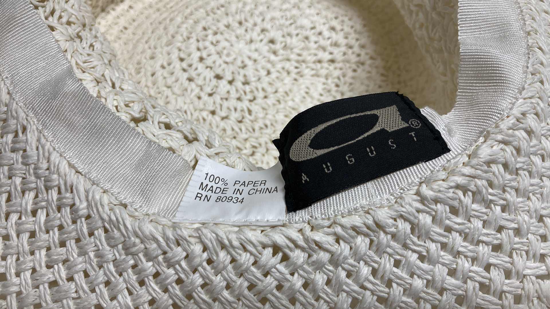 Photo 4 of AUGUST WHITE WOVEN WOMENS SUN HAT & LIZ CLAIBORNE TAN WOVEN SUN HAT SIZES UNKNOWN