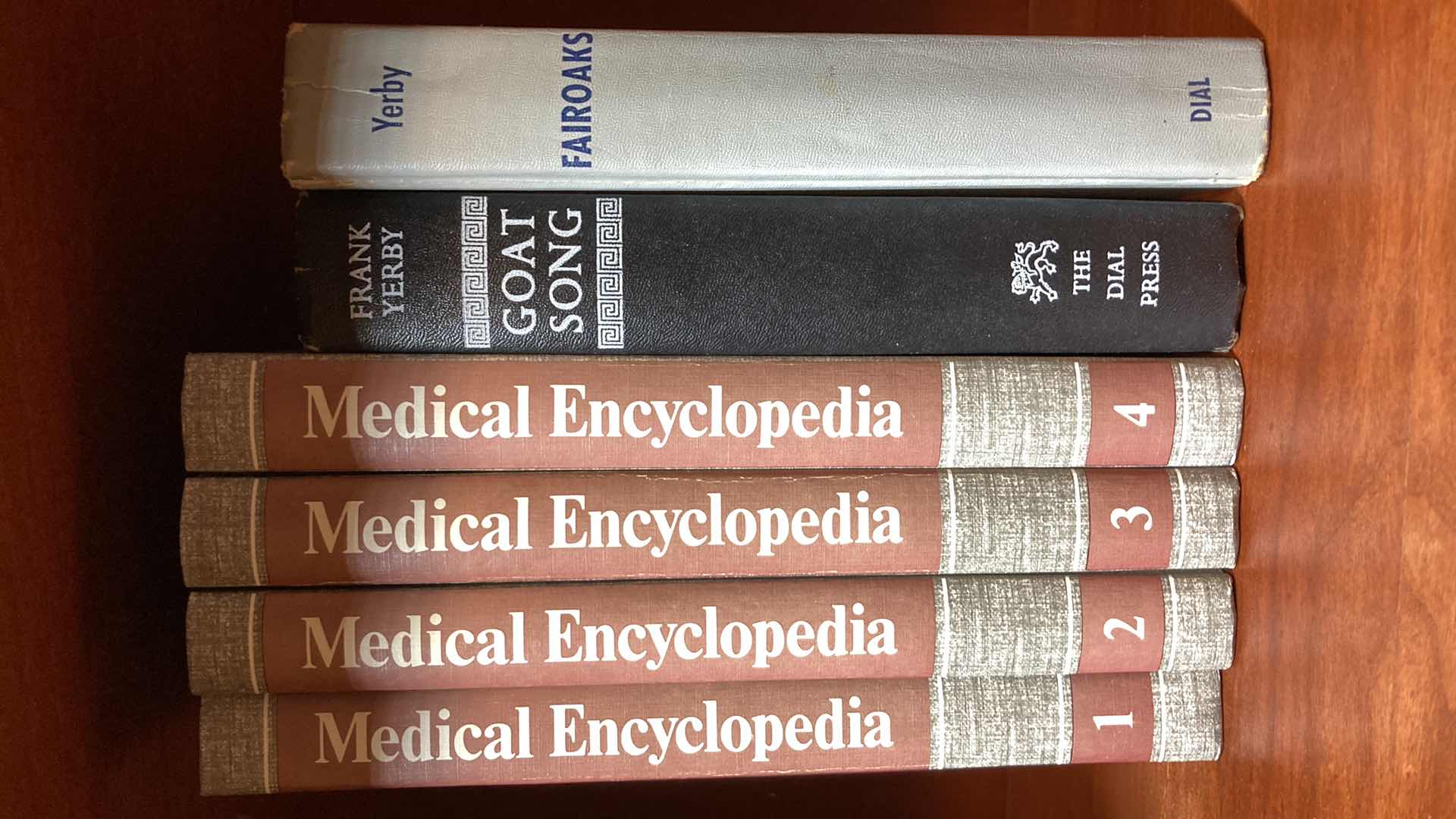 Photo 1 of MEDICAL ENCYCLOPEDIA SET 1-4 W GOATSONG & FAIROAKS LEATHER HARD COVER BOOKS