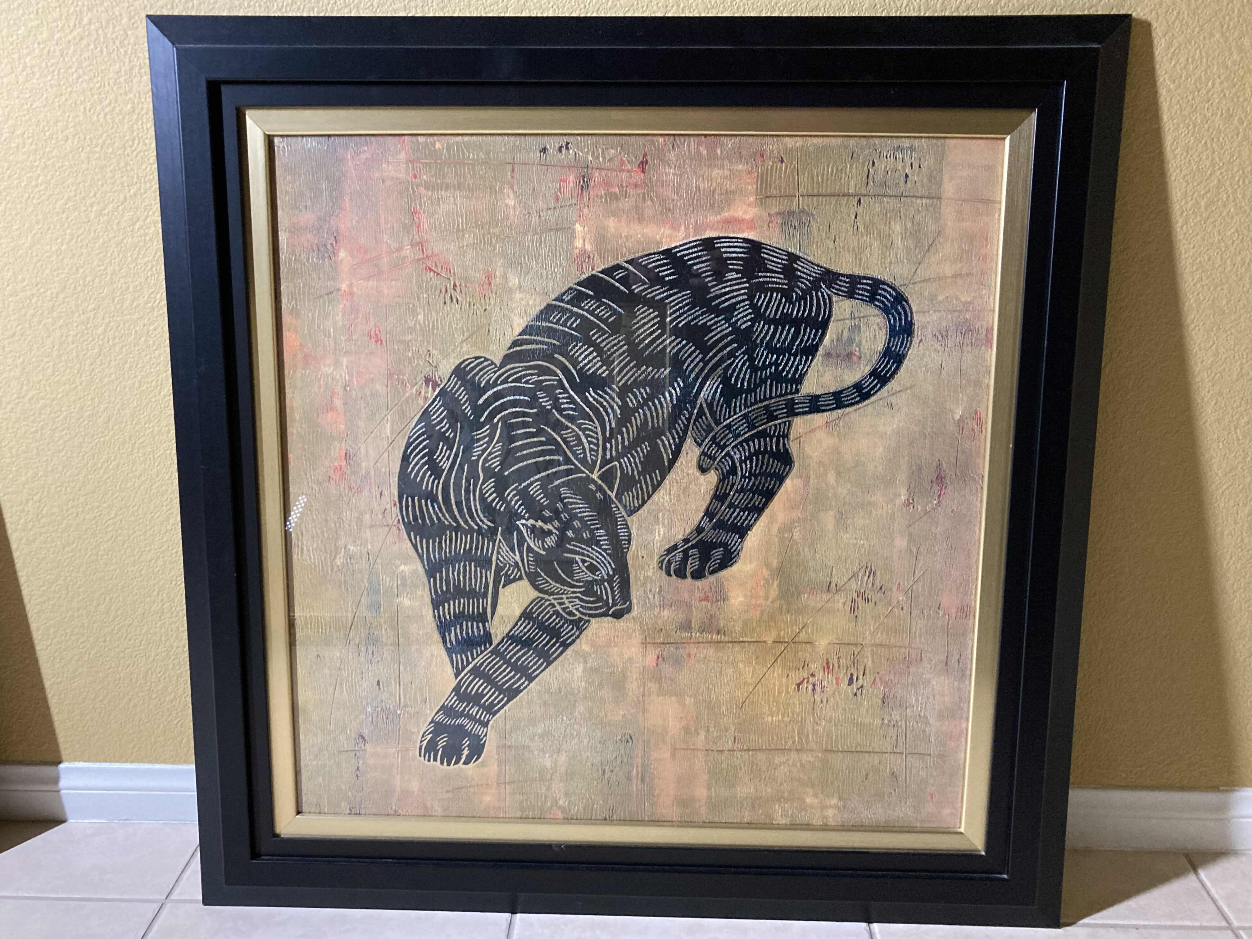 Photo 1 of CHIMERA I JAGUAR FRAMED ARTWORK BY MCCAVITT 38” X 38”