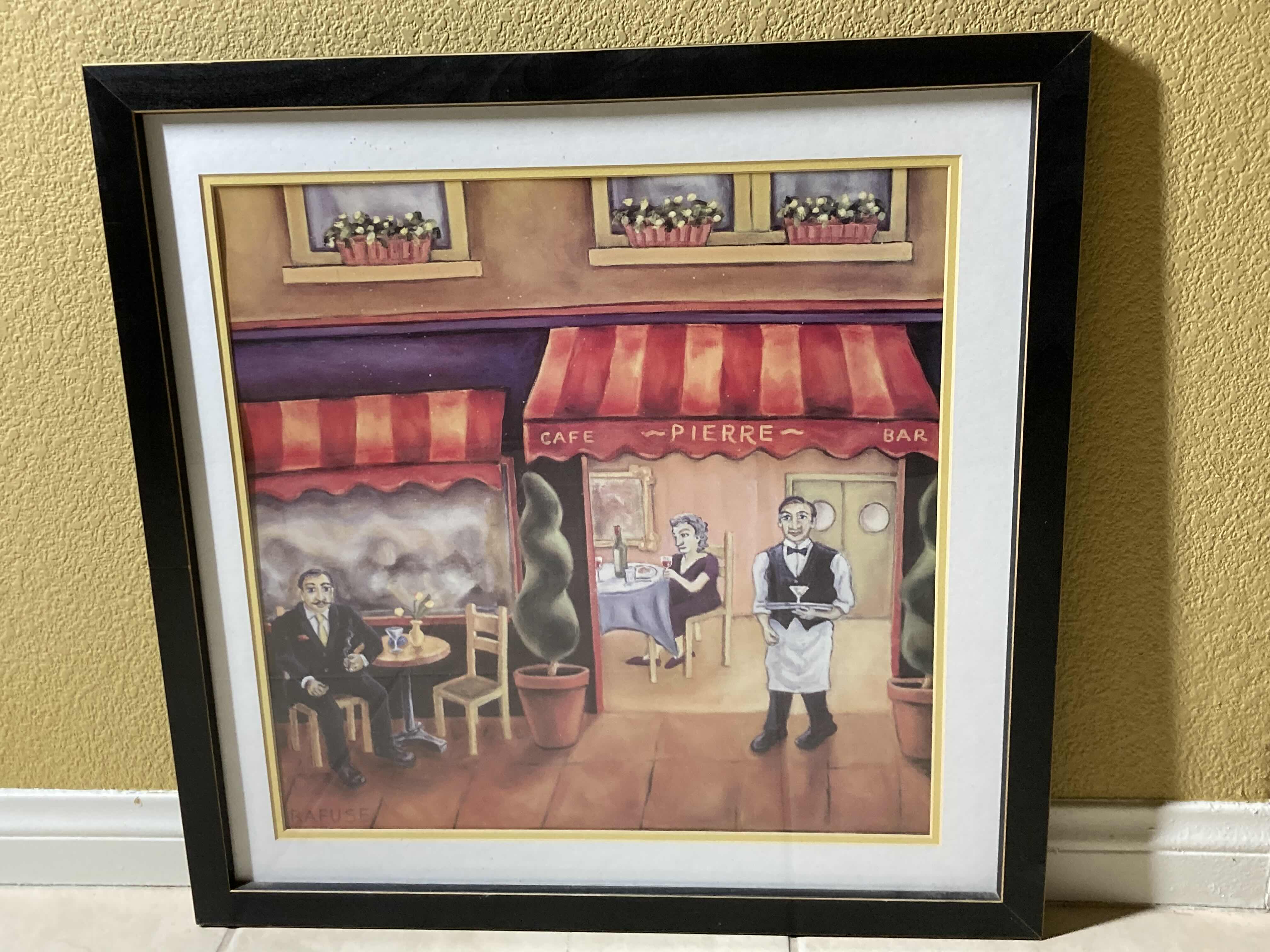 Photo 1 of CAFE PIERRE FRAMED ARTWORK BY WILL KAFUSE 24” X 24”