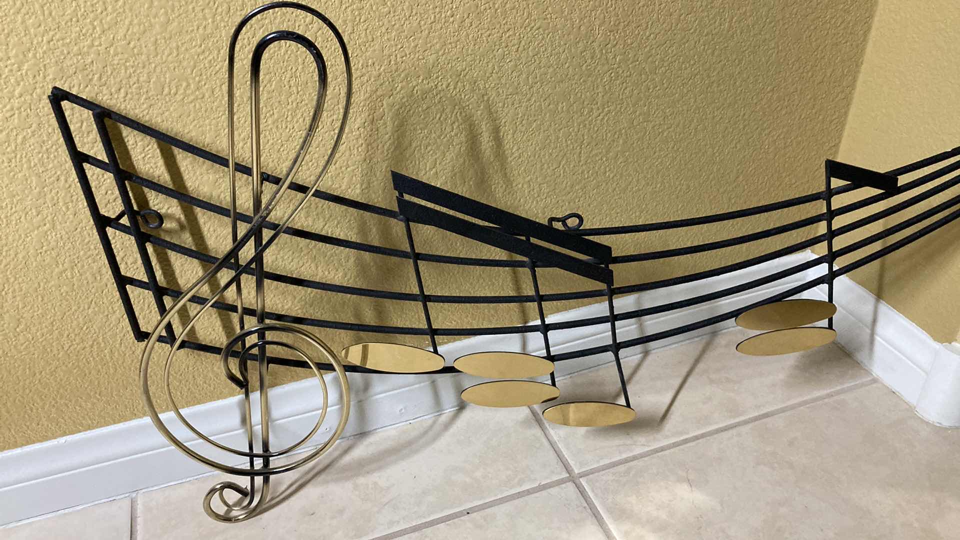 Photo 2 of MUSICAL NOTES METAL WALL ART SCULPTURE SIGNED BY JERE CURTIS 19” X 42”