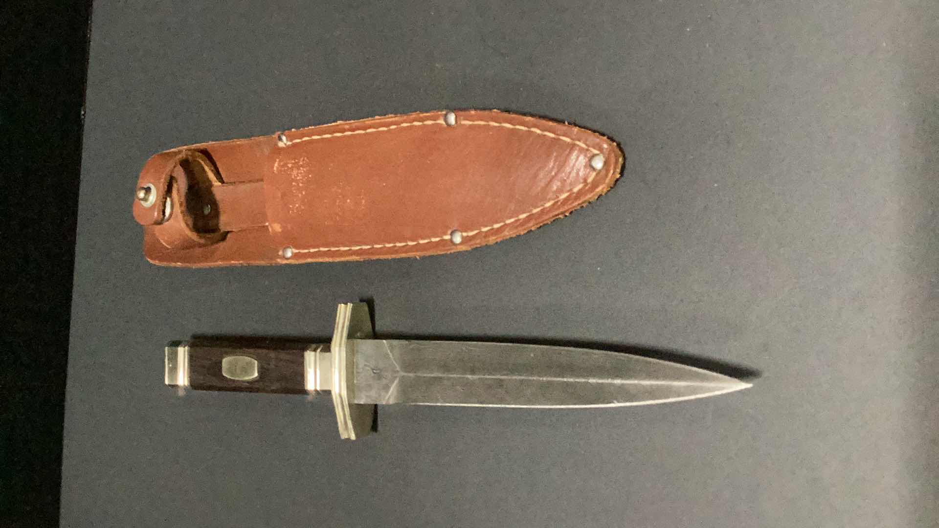 Photo 4 of TEAK HANDLE 9 1/2” DAMASCUS STYLED BLADE KNIFE