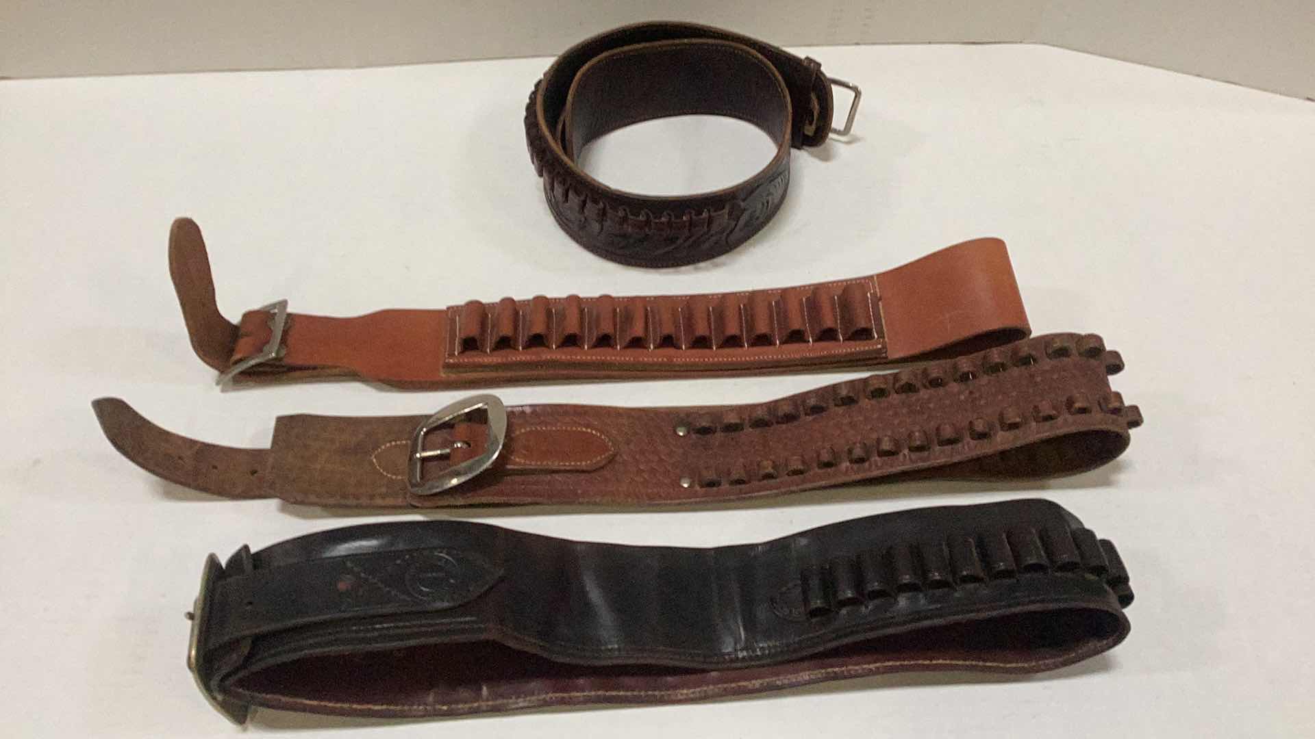 Photo 1 of FOUR LEATHER BANDOLIER BULLET BELTS