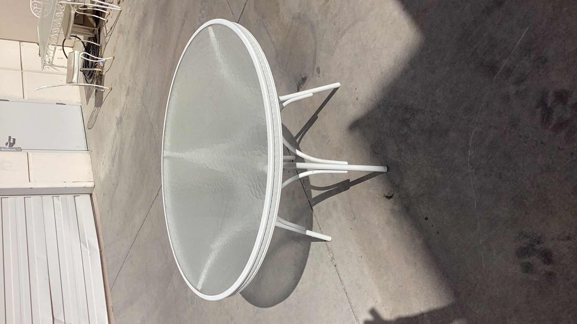 Photo 1 of 48" ROUND GLASS TOP PATIO TABLE 
