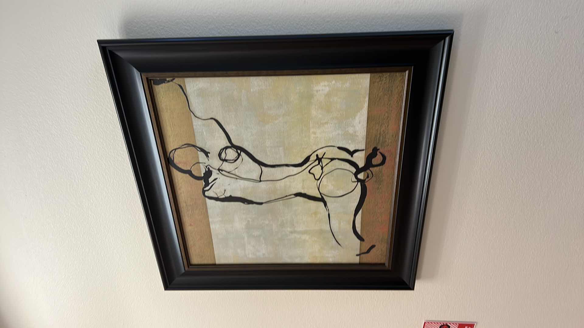 Photo 2 of FRAMED BLACK “LADIES FIGURE SKETCHED” ARTWORK 31” x 31”