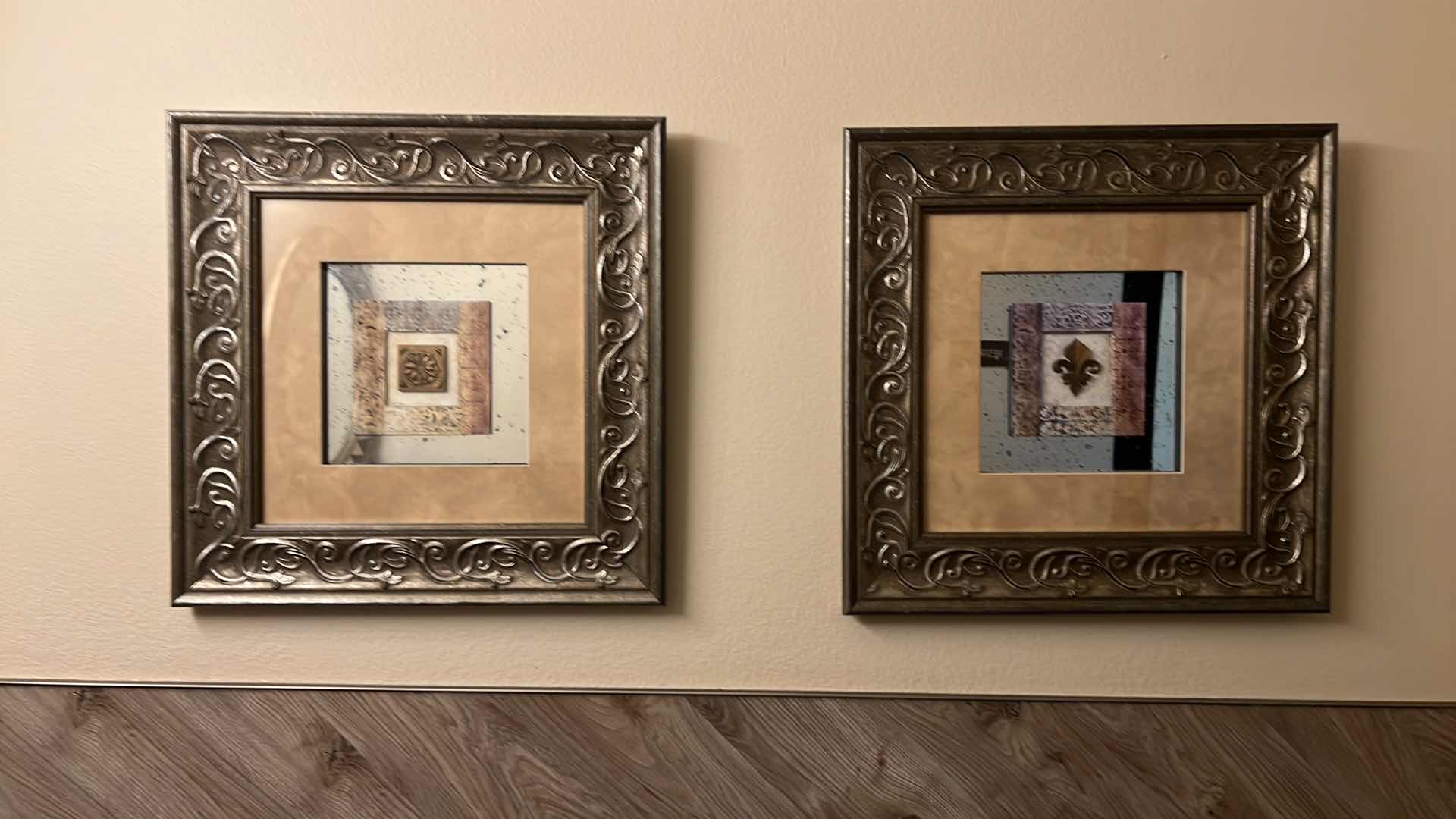 Photo 1 of 2-FRAMED MIRROR ARTWORKS 22” x 22”