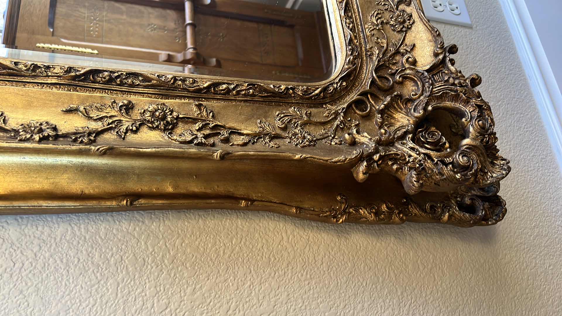 Photo 10 of ANTIQUE ORNATE GOLD FRAMED WALL MIRROR 38” x 86”