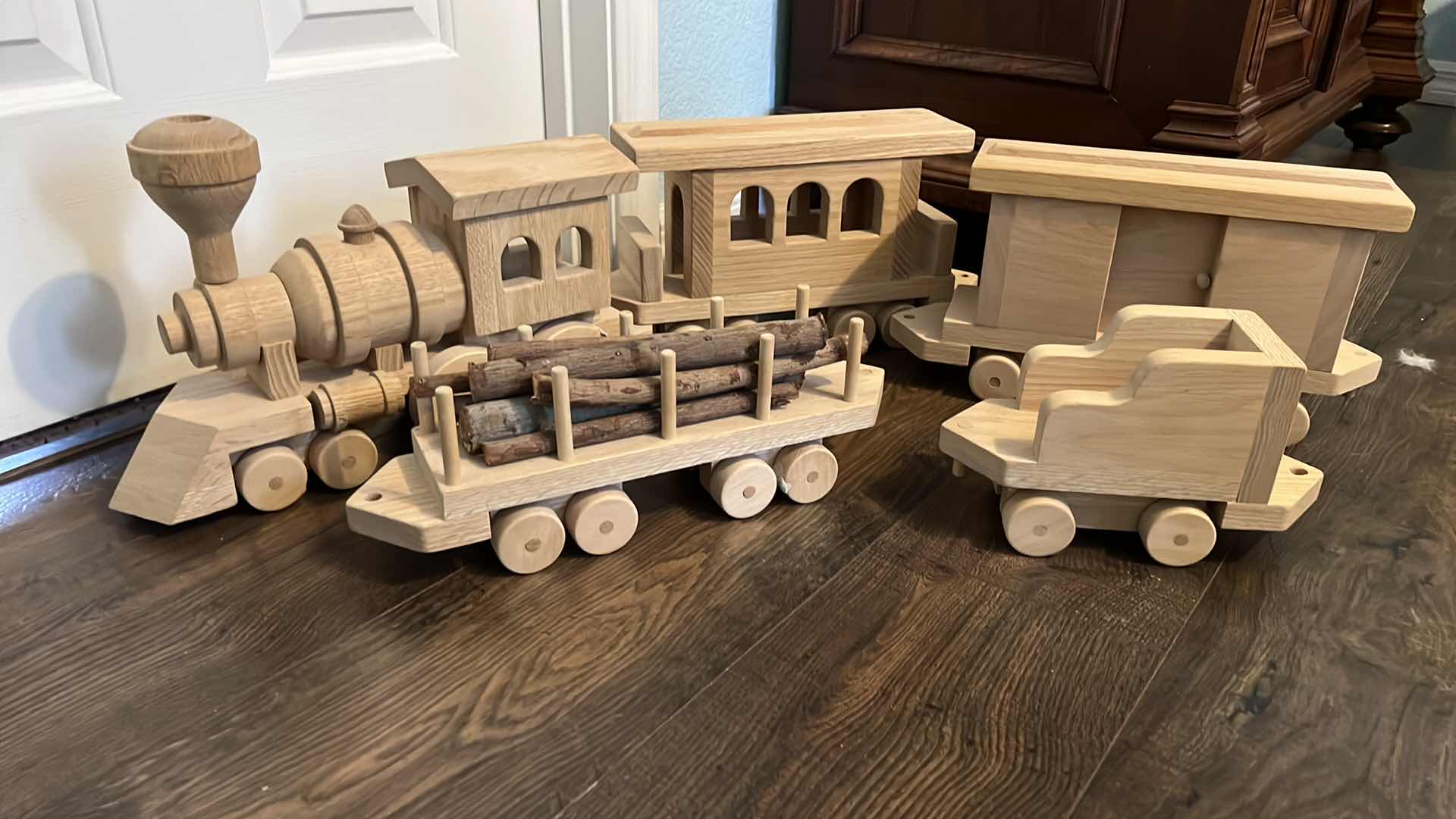 Photo 1 of 5-WOOD TOY TRAINS