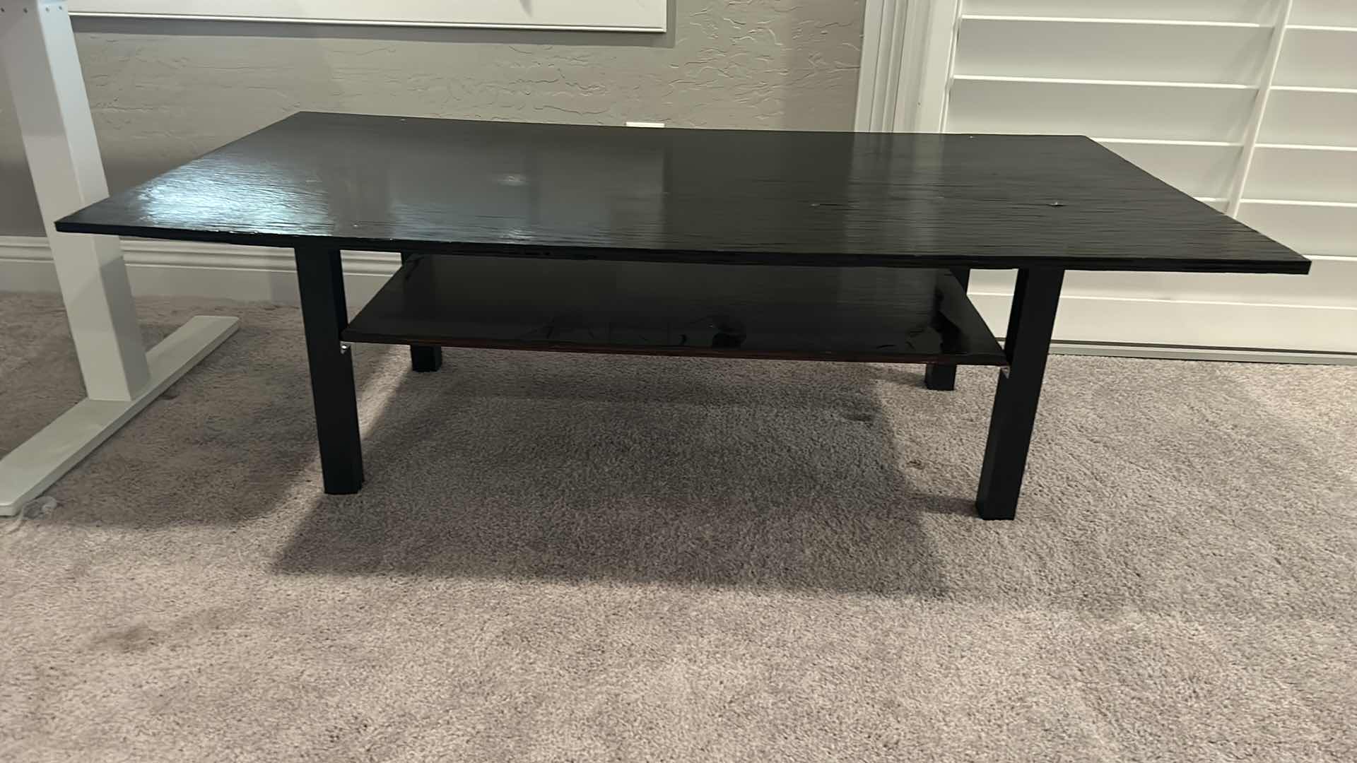 Photo 5 of BLACK CUSTOM CRAFTED PAINTED WOOD COFFEE TABLE 52” x 27” x H18”