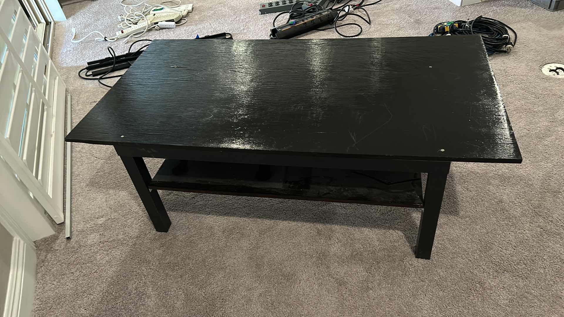 Photo 4 of BLACK CUSTOM CRAFTED PAINTED WOOD COFFEE TABLE 52” x 27” x H18”