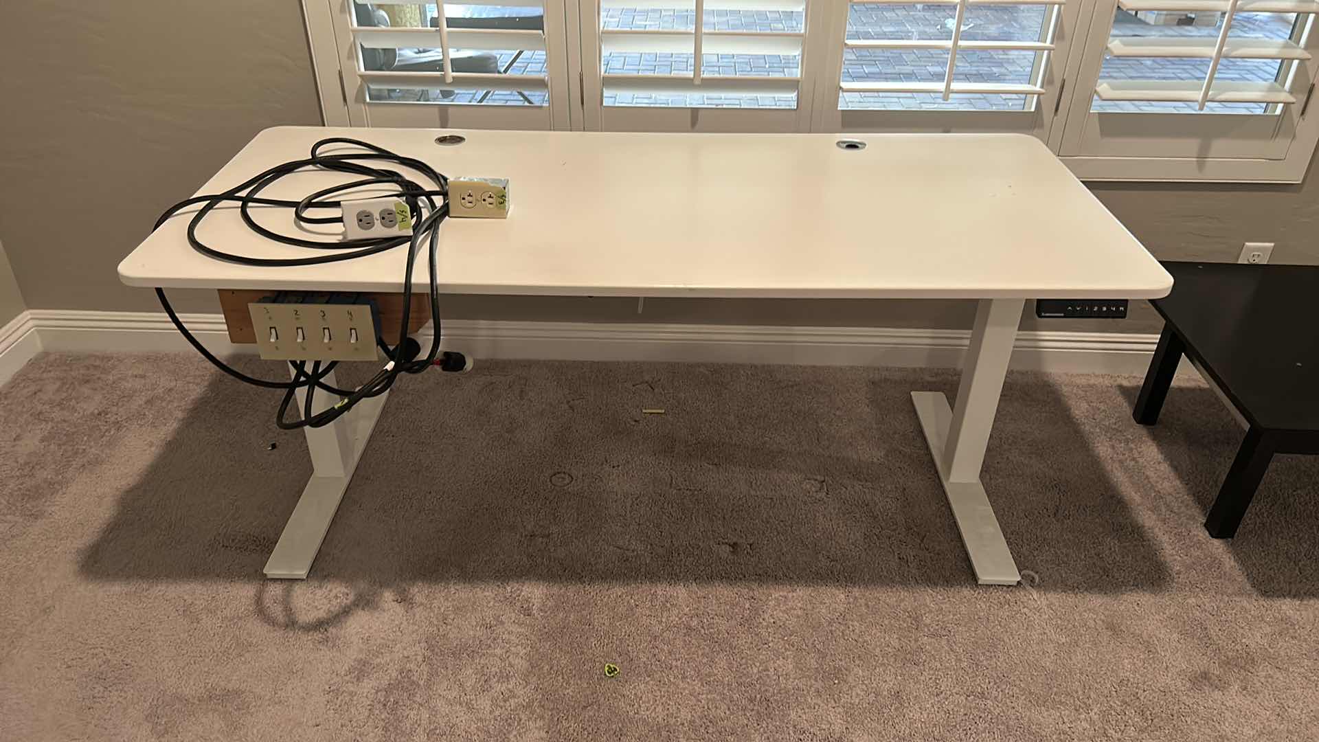 Photo 4 of HEAVY DUTY ADJUSTABLE HEIGHT WORK TABLE WITH ELECTRICAL OUTLETS 70.5” x 30” 