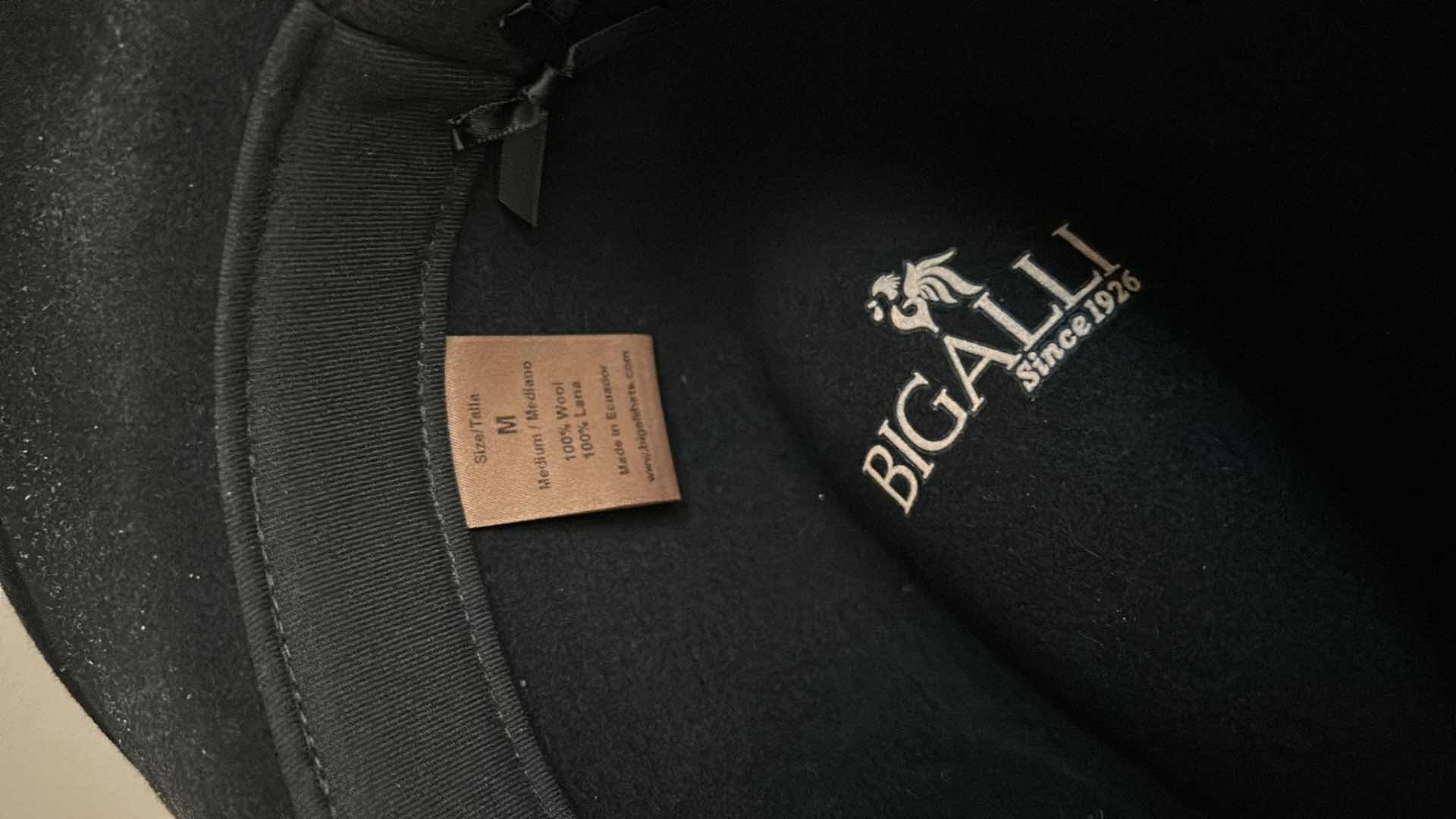 Photo 5 of 100% WOOL FELT BIGALLI BLACK HAT SIZE M