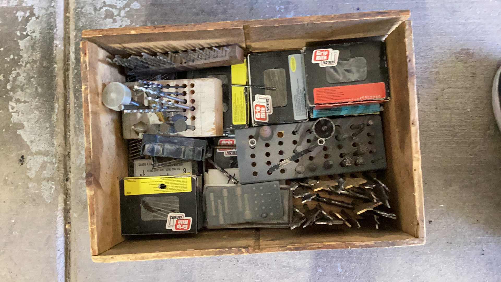 Photo 7 of BOX OF ASSORTED DRILL BITS AND FASTENERS