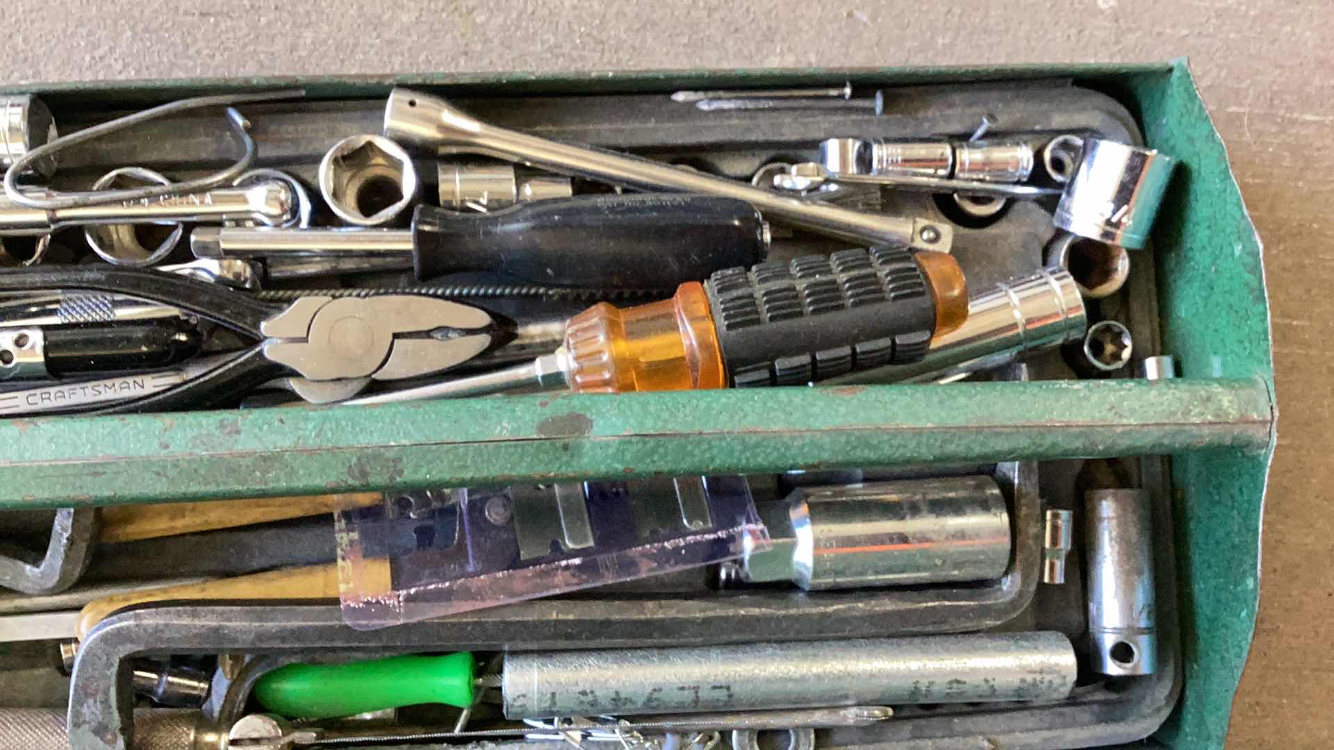 Photo 7 of METAL TOOLBOX WITH ASSORTED TOOLS